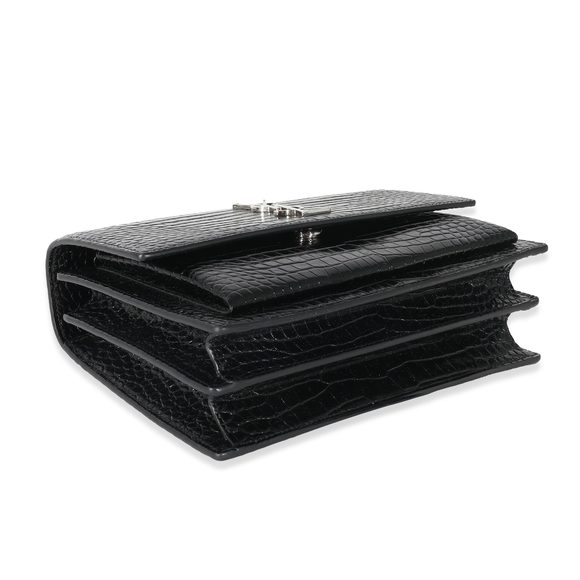 Saint Laurent Black Crocodile Embossed Medium Monogram Sunset - Picture 7 of 9